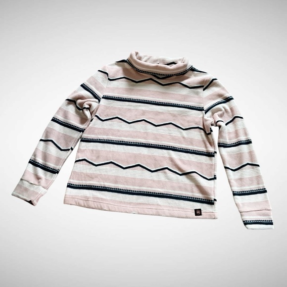 NWT Mountain and Isles Fleece Striped Turtleneck Sweatshirt - Picture 9 of 9